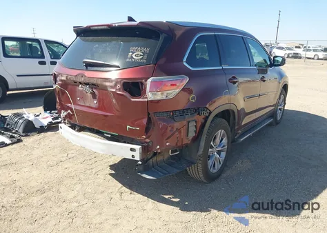 2014 Toyota Highlander Xle V6 из США, поврежденный, VIN 5TDKKRFHXES026601